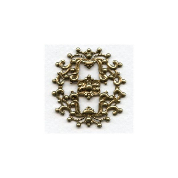 ^Openwork Stamping Frill Oxidized Brass 44mm