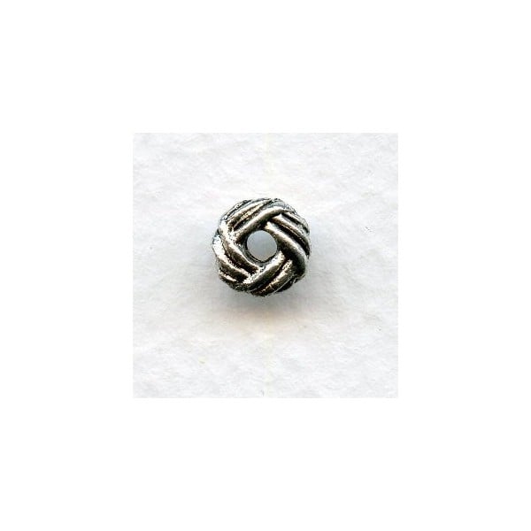 Basketweave Spacers Oxidized Silver Pewter