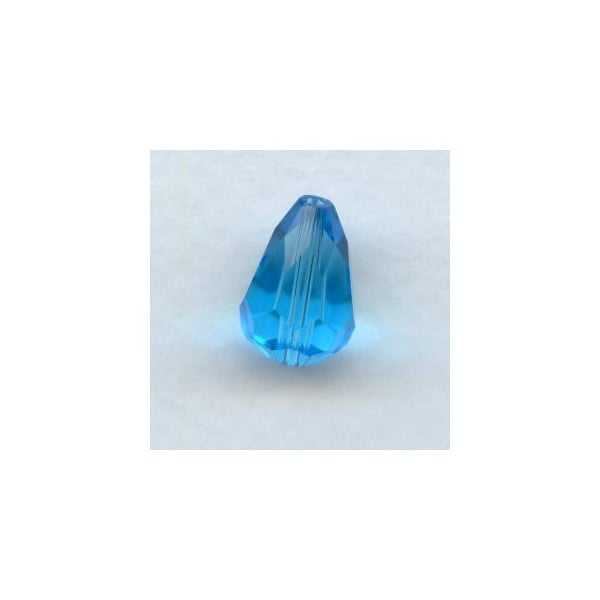 Aqua Machine Cut Glass Pear Shaped Beads 13x9mm