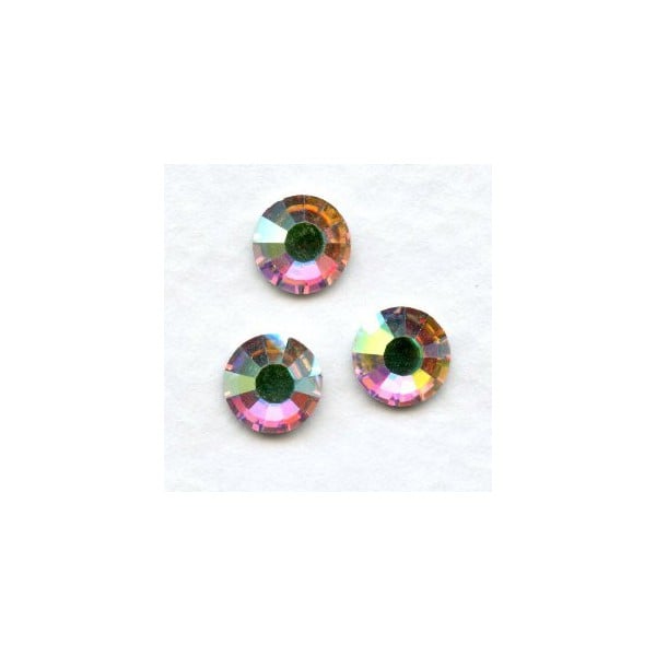^Round Crystal AB Foiled Rhinestones Flat Back ss34 (6) - Image 2