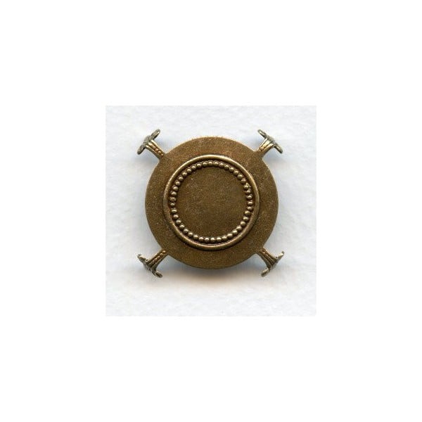 Turtle Style Settings for 30mm Stones Oxidized Brass (3)