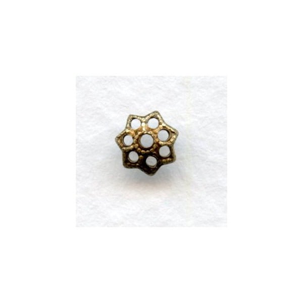 Filigree Petal Shape Bead Caps 6mm Oxidized Brass (50)