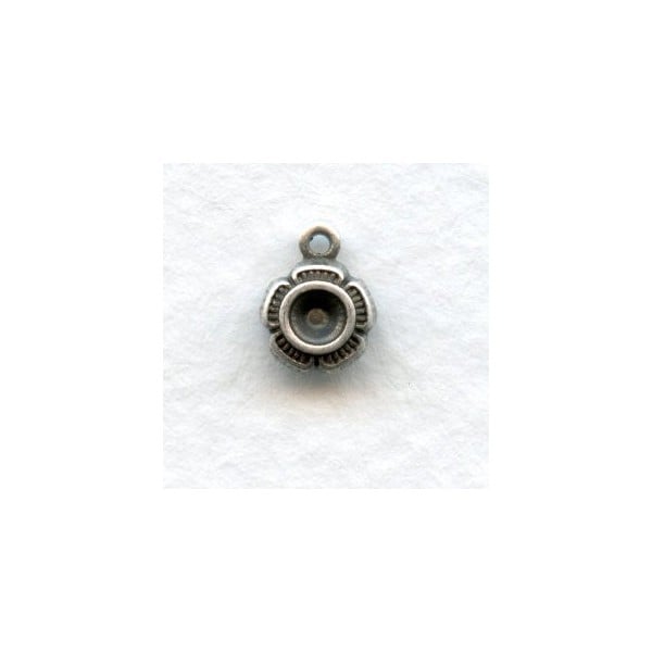 Settings To Hold A Rhinestone Oxidized Silver (12)