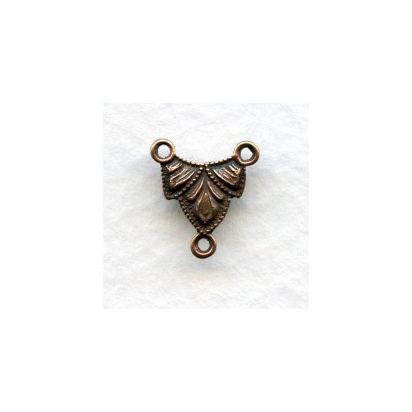 Three Loop Ornate Connectors Oxidized Copper (12)