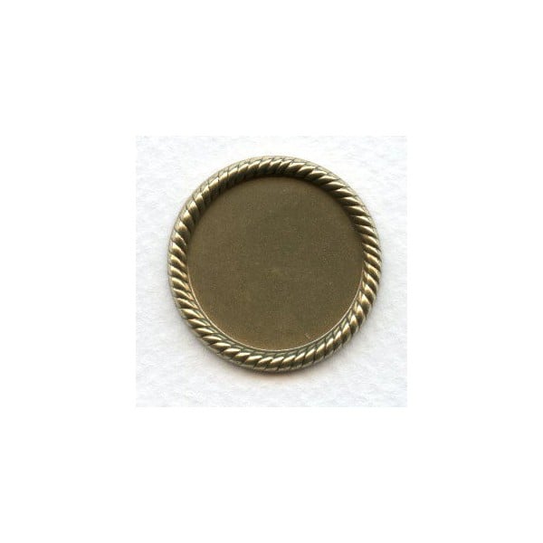 Rope Edge Setting Bases 25mm Oxidized Brass (6)