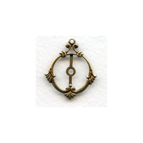 Floating Stone Setting Pendant Oxidized Brass (6)
