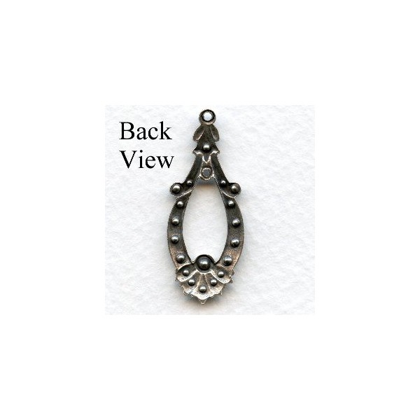 Exceptional Pendant Rhinestone Settings Oxidized Silver (1) - Image 2