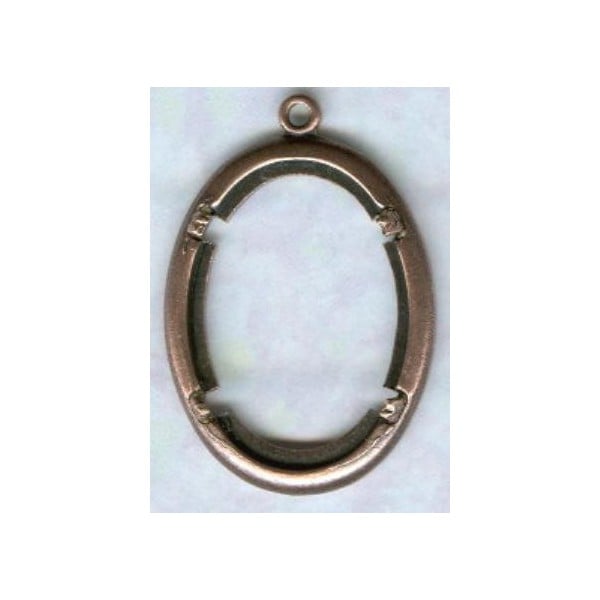 ^Smooth Edge Oxidized Copper Settings 25x18mm
