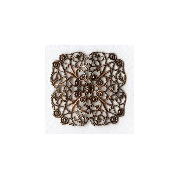 ^Ornate 51mm Filigree Oxidized Copper (1)