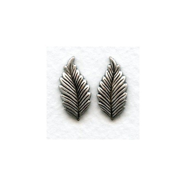 Favorite Leaves Great Size 19mm Oxidized Silver Leaves (6 Pairs)