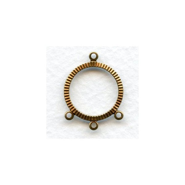 Three Strand Connector Hoops Oxidized Brass