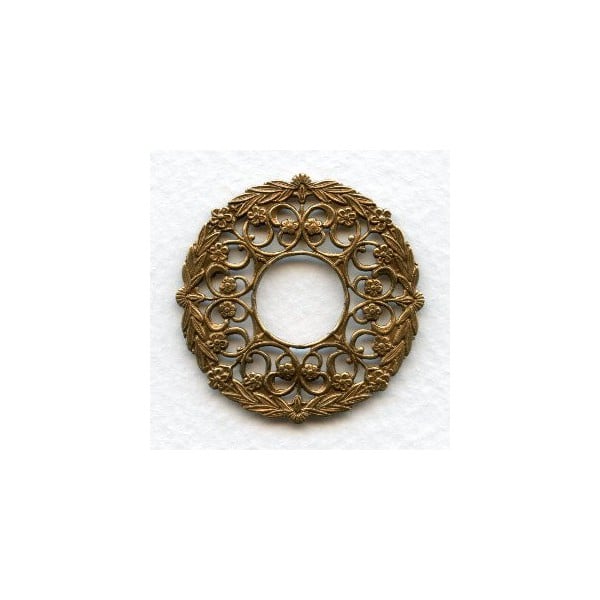 Round Frames Floral Details Oxidized Brass