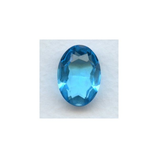 Aqua Glass Oval Unfoiled Jewelry Stone 18x13mm (1)