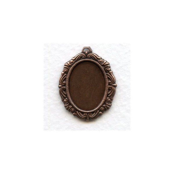Ornate Detailed Setting 18x13mm Oxidized Copper (6)