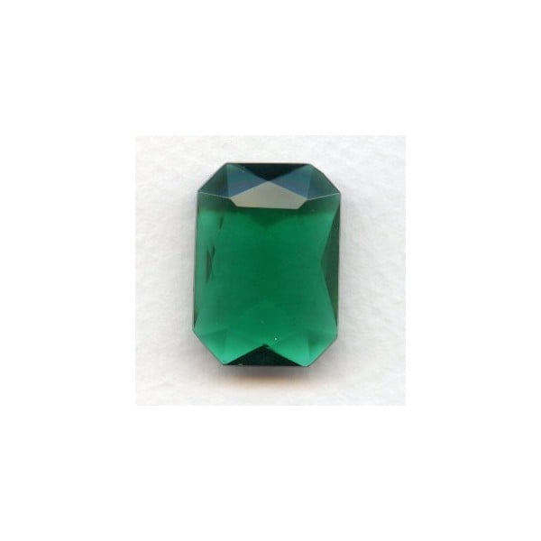 Emerald Glass Octagon Unfoiled Jewelry Stone 25x18mm