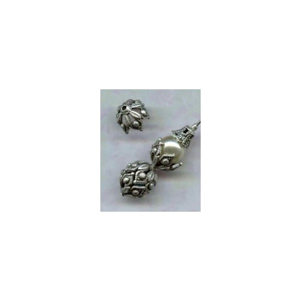 Elegant Gothic Style Bead Caps Oxidized Silver 8mm (6) - Image 3