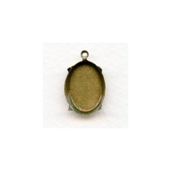 Shallow Settings Oxidized Brass 18x13mm