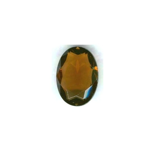 ^Smoked Topaz Glass Oval Unfoiled Jewelry Stone 25x18mm