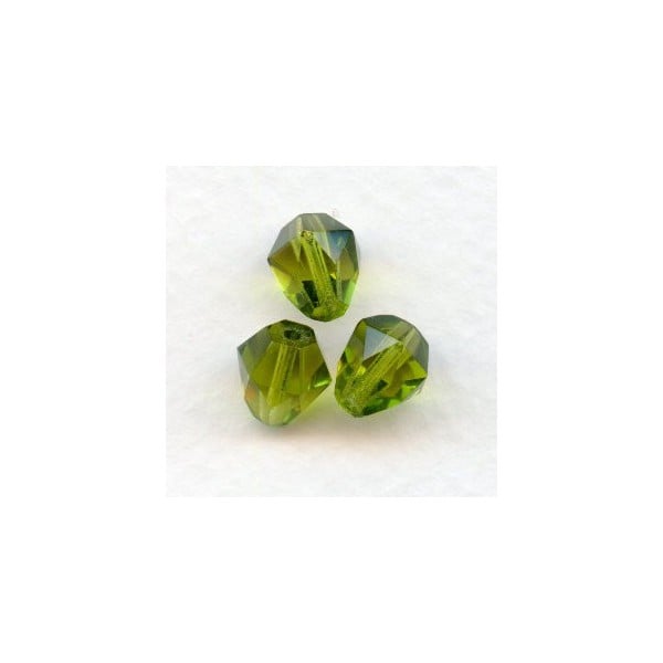 Olivine Bell Shape Faceted Glass Beads 9x8mm
