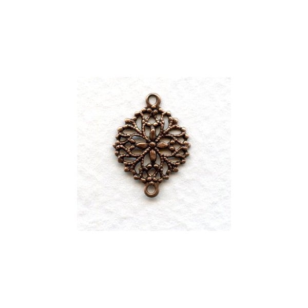 Round Filigree Connectors Oxidized Copper (12)
