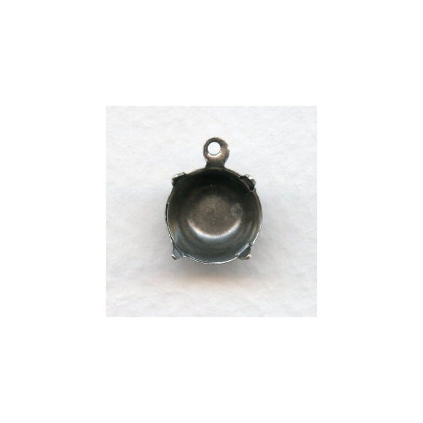 Round Setting Pendant 47ss Oxidized Silver