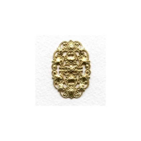 Filigree Ovals Feminine 38mm Raw Brass (6)
