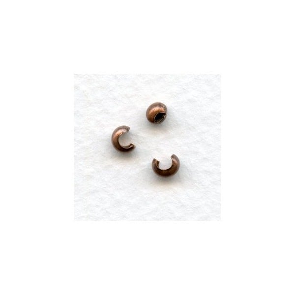 ^Crimp or Knot Covers Make a 3mm Bead Oxidized Copper (50)