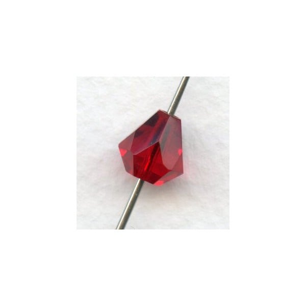 Ruby Bell Shape Faceted Glass Beads 9x8mm