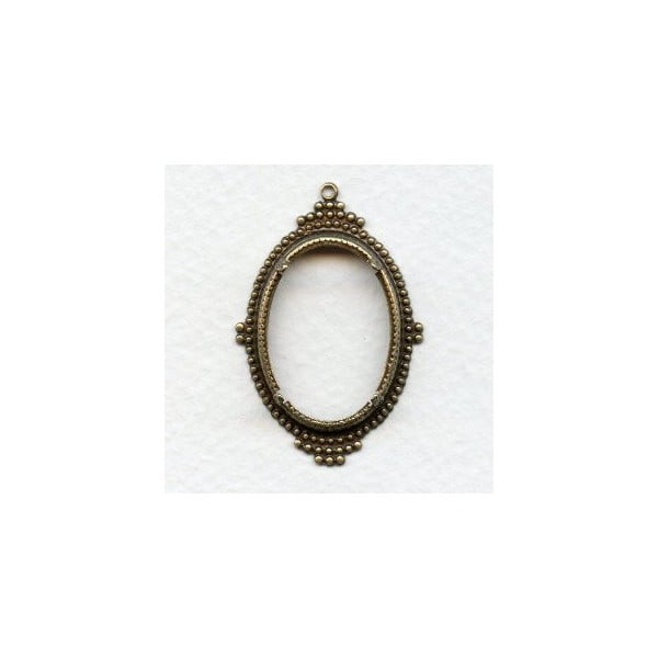 ^Ancient Design Edge Setting 25x18mm Oxidized Brass
