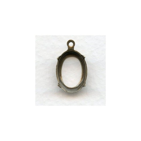 Oxidized Brass One Loop Setting 14x10mm