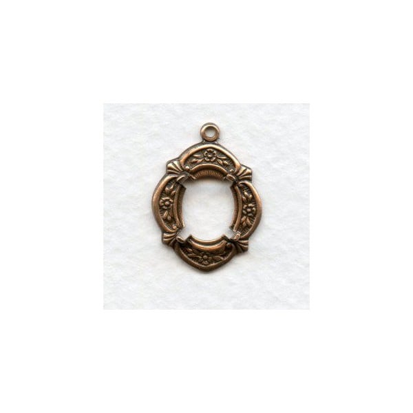 ^Floral Detailed Settings 10x8mm Oxidized Copper