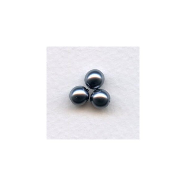 Dark Grey Czech Glass Pearls 6mm