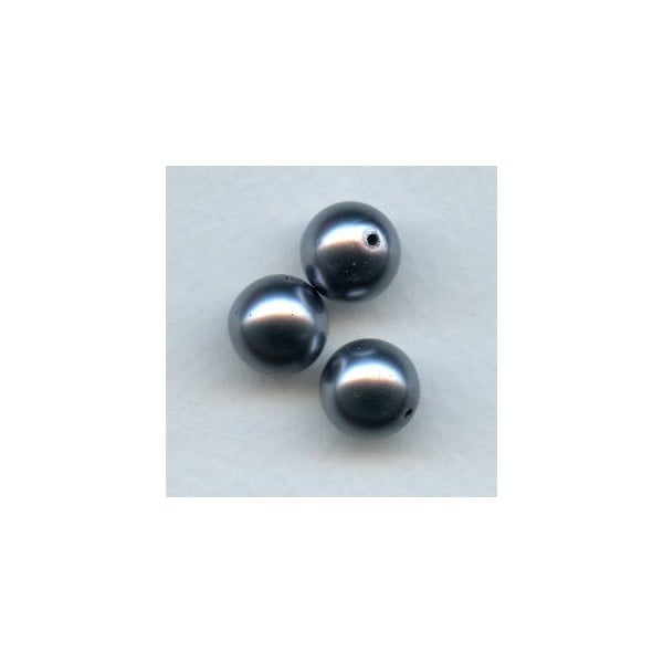 Dark Grey Czech Glass Pearls 10mm