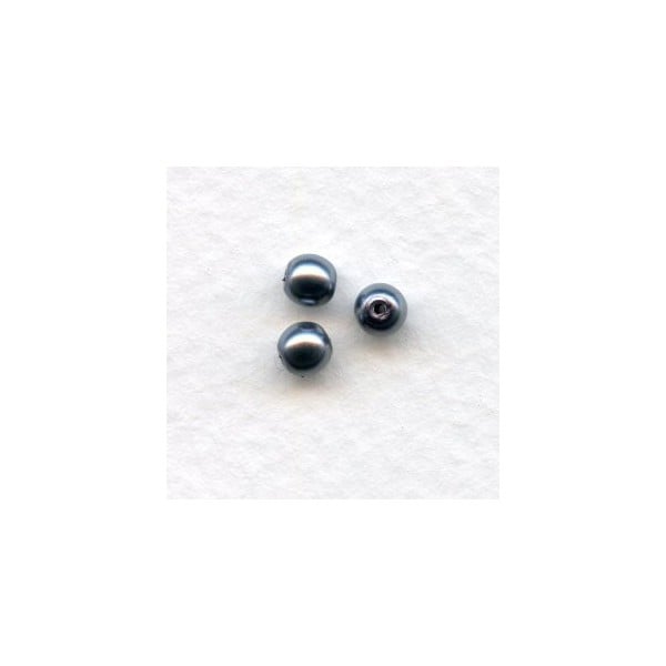 Dark Grey Czech Glass Pearls 4mm
