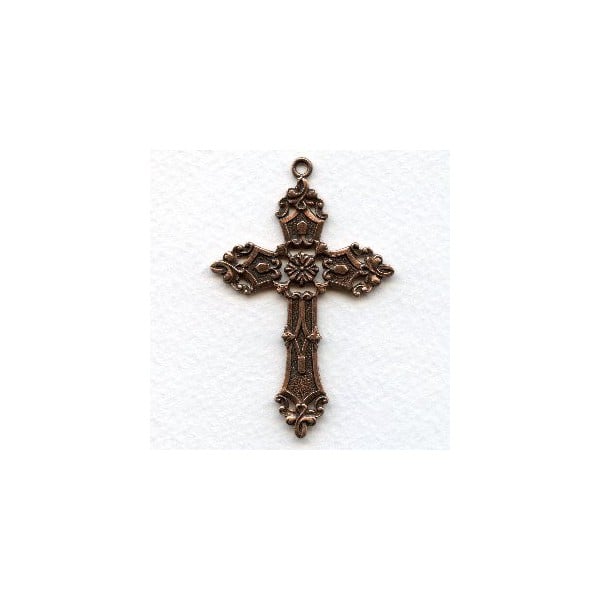 Ornate Cross Pendant Oxidized Copper (1)