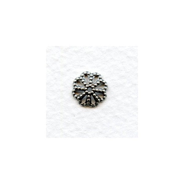 Filigree Bead Caps 9mm Oxidized Silver (50)