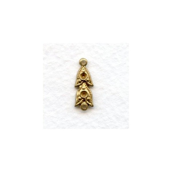Connectors Hold Rhinestones Raw Brass 16mm (12)
