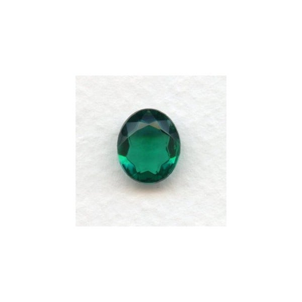 Emerald Glass Oval Unfoiled Jewelry Stones 12x10mm