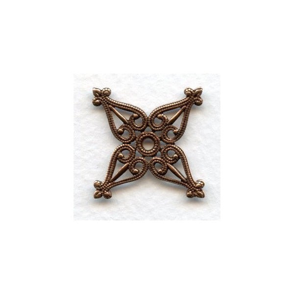 ^Four Point Flat Filigree Perfect Wrap Oxidized Copper