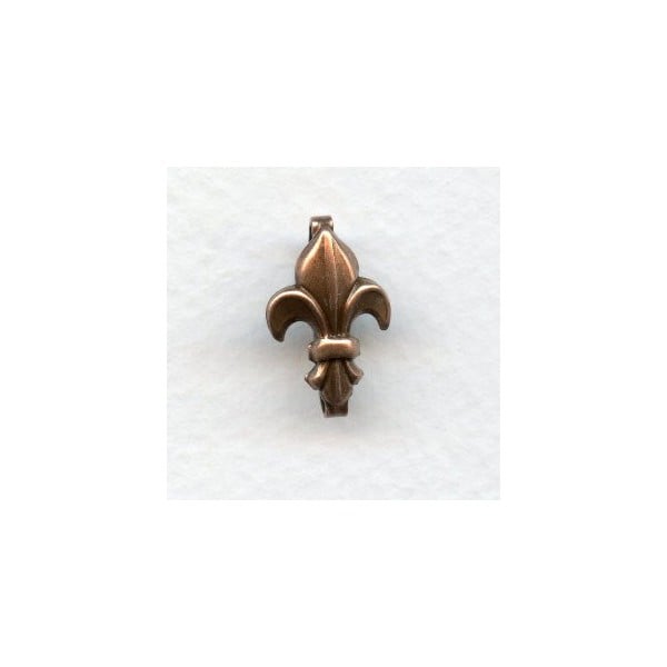 ^Fleur-de-Lis Bails 18mm Oxidized Copper (3)