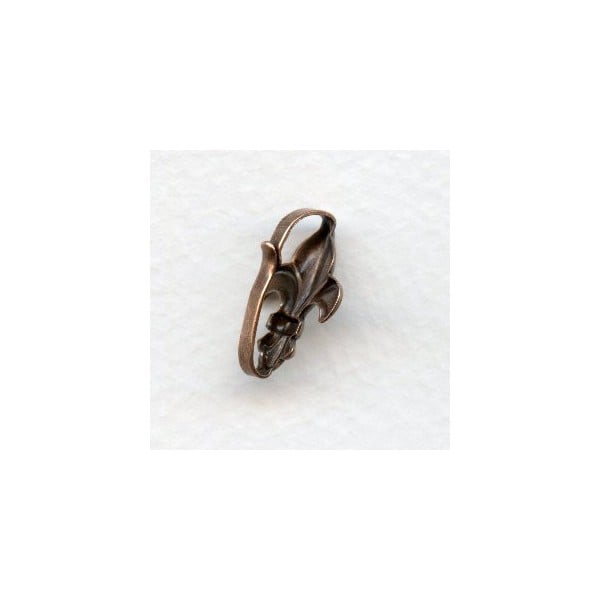 ^Fleur-de-Lis Bails 18mm Oxidized Copper (3) - Image 2