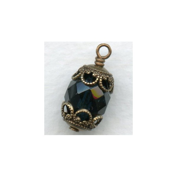 Elegant Filigree Bead Caps 9mm Oxidized Silver (12) - Image 2