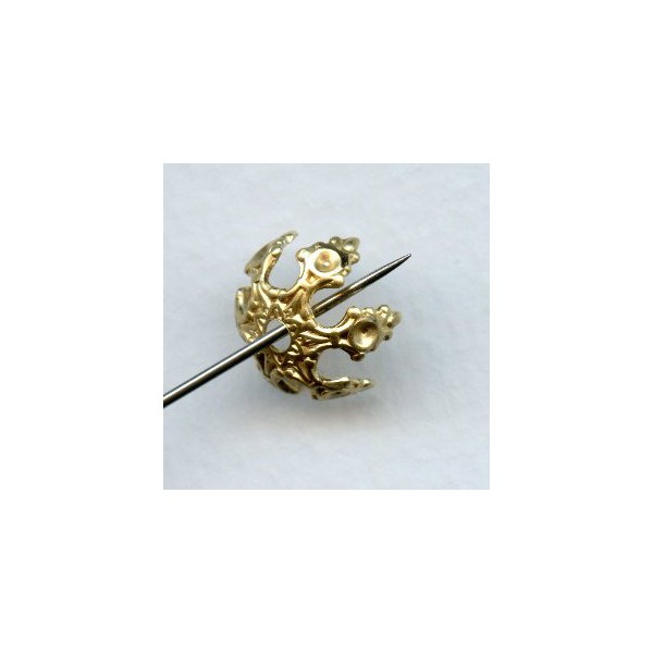 Fancy Bead Caps 13mm Raw Brass (6) - Image 2