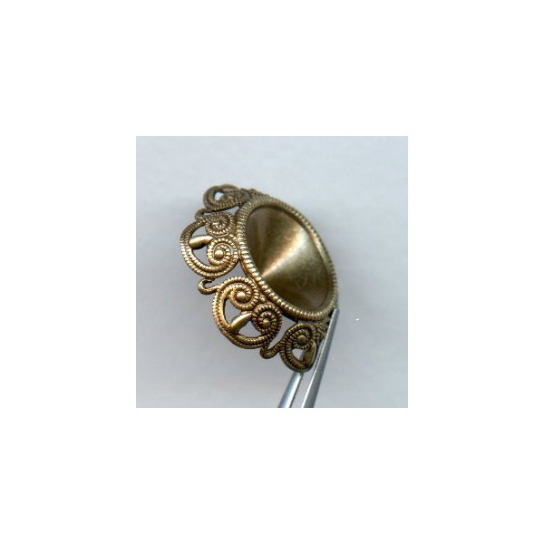 Setting for 14mm Rivoli Stones Oxidized Brass (1) - Image 3