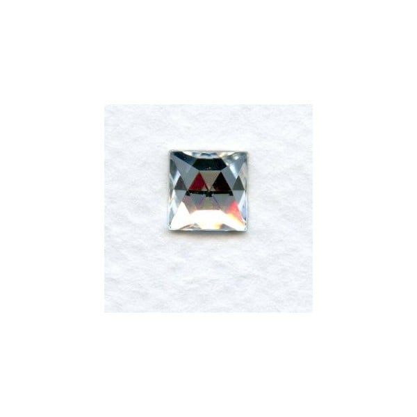 Crystal Clear Square Flat Foil Back Glass Stones 8x8mm