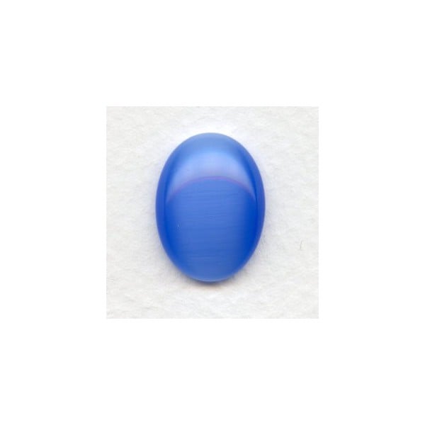 Cat's Eye Effect Light Blue Glass Cabochons 20x15mm