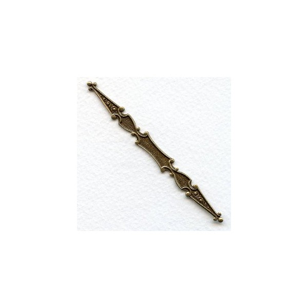 Long Decorative Stamping Oxidized Brass 89mm