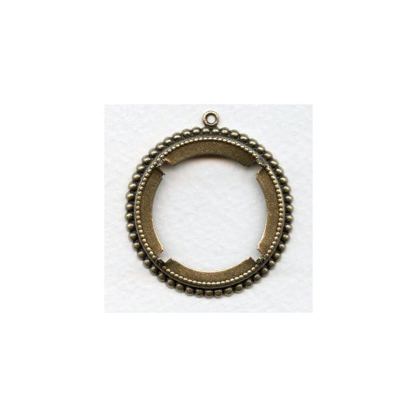 Beaded Edge Setting 30mm Oxidized Brass (1)