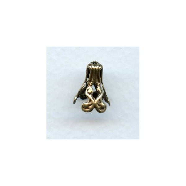Dramatic Bead Caps 14mm Oxidized Brass (6)