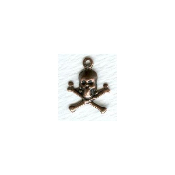 ^Small Skull and Crossbones with Loop Oxidized Copper (12)